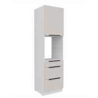 Zabudowa piekarnika z szufladami 60 cm kaszmir + biały CAROL 60 DPS-210 3S1F